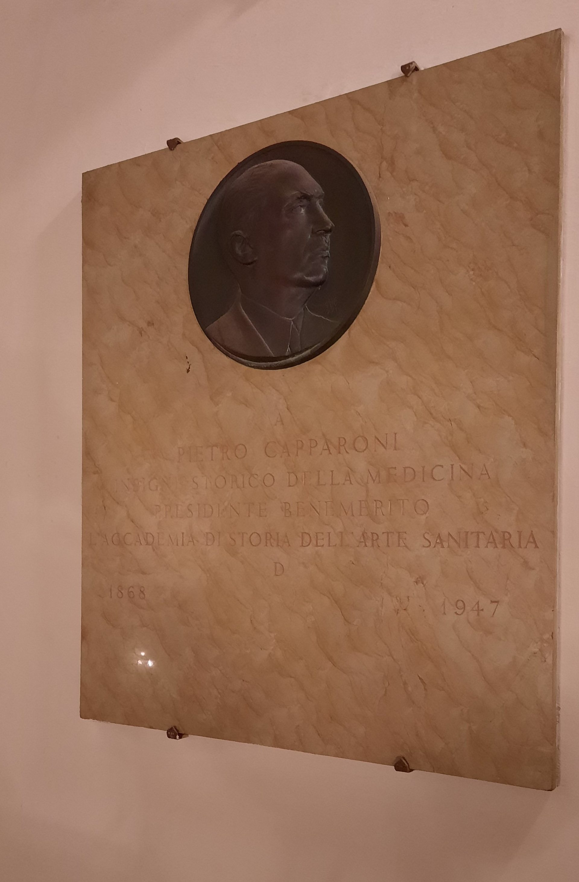 Pietro Capparoni's memorial tablet, ASAS, Rome - 02.jpg